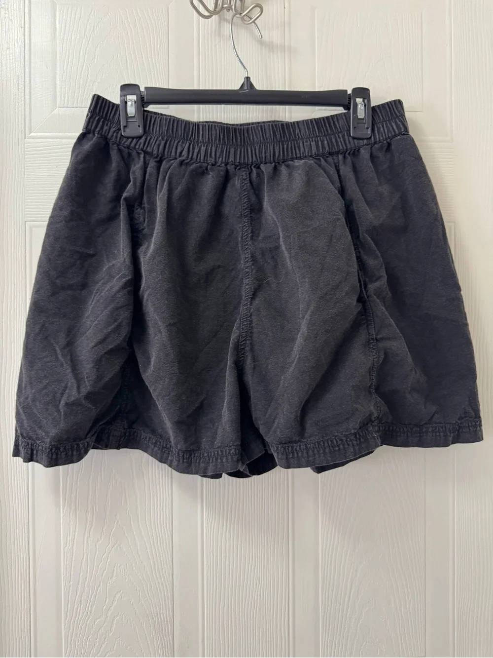 Free People Black Elastic-Waist Athletic Shorts
